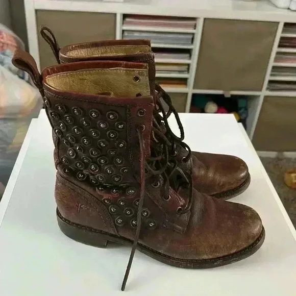 Frye Shoes Frye Boots Brown Combat Shoes Poshmark